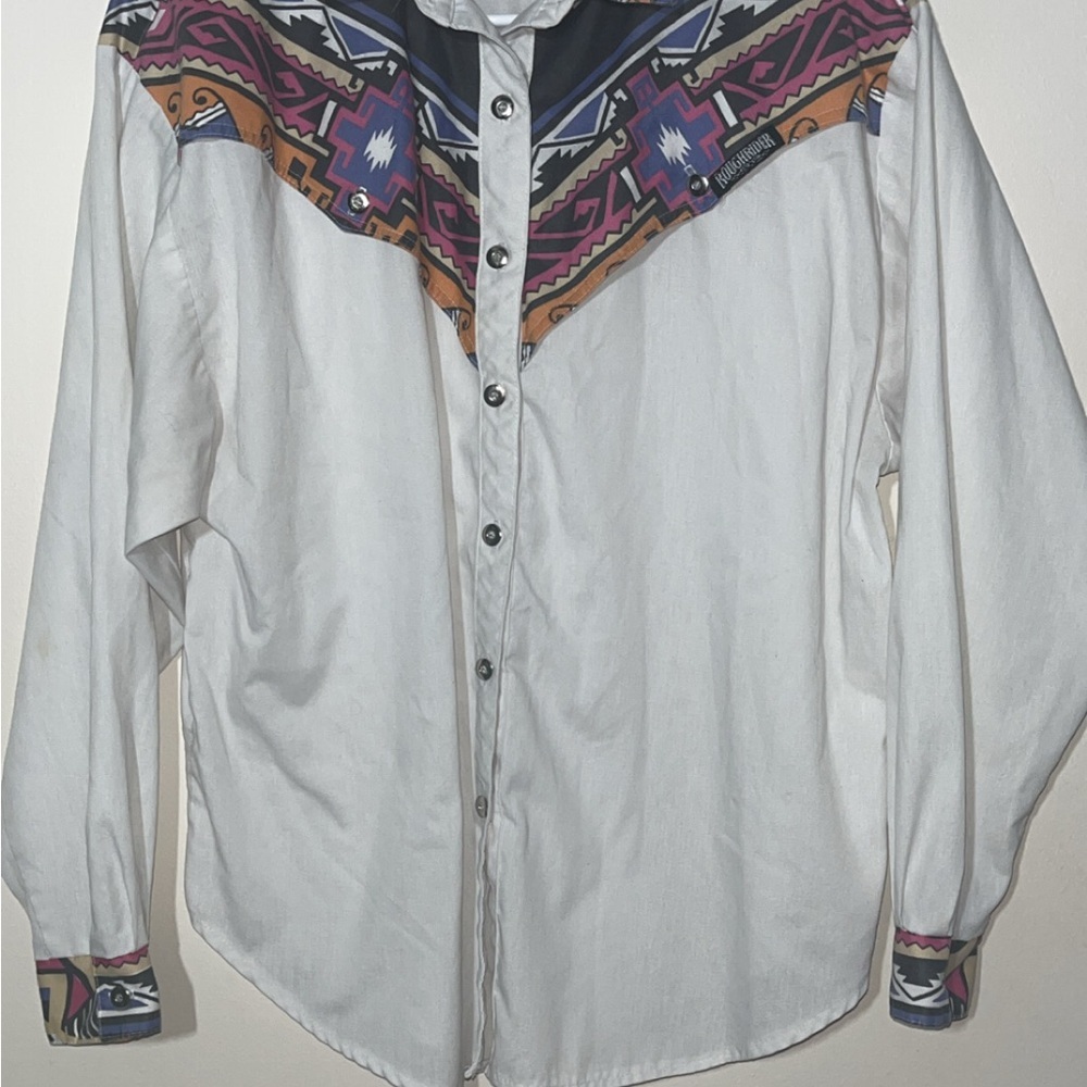 Vintage Roughrider by Circle Y Southwestern Button-Up Shirt size large